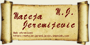 Mateja Jeremijević vizit kartica